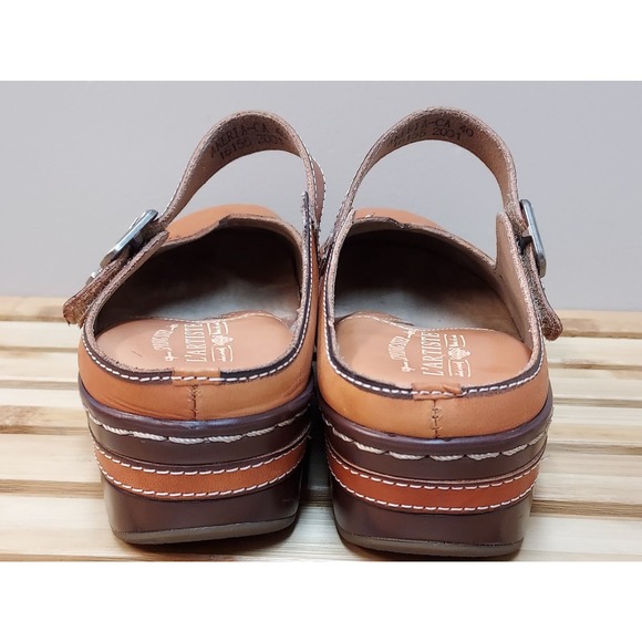 L'Artiste by Spring Step | Orange Tan | Leather Buckled Clog Size 40 US 9.5 - Picture 8 of 11
